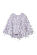 Load image into Gallery viewer, Feather Fringe Poncho | Pearl
