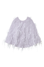 Load image into Gallery viewer, Feather Fringe Poncho | Pearl

