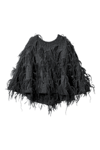 Load image into Gallery viewer, Feather Fringe Poncho | Onyx
