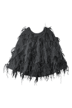 Load image into Gallery viewer, Feather Fringe Poncho | Onyx
