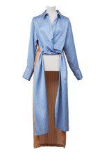 Load image into Gallery viewer, Bi-Color Stripe Shirt Dress | Red
