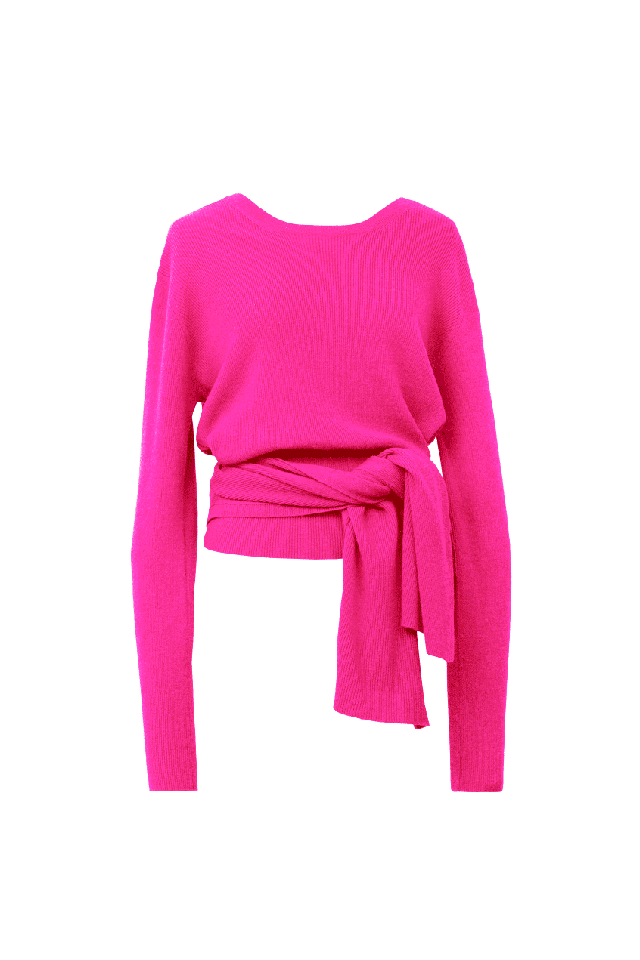 2Way Rib Knit | Hot Pink