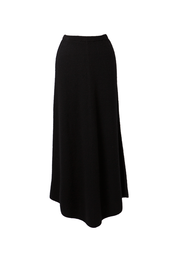 Rib Knit Skirt | Noir
