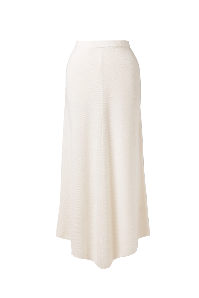 Rib Knit Skirt | Shell White