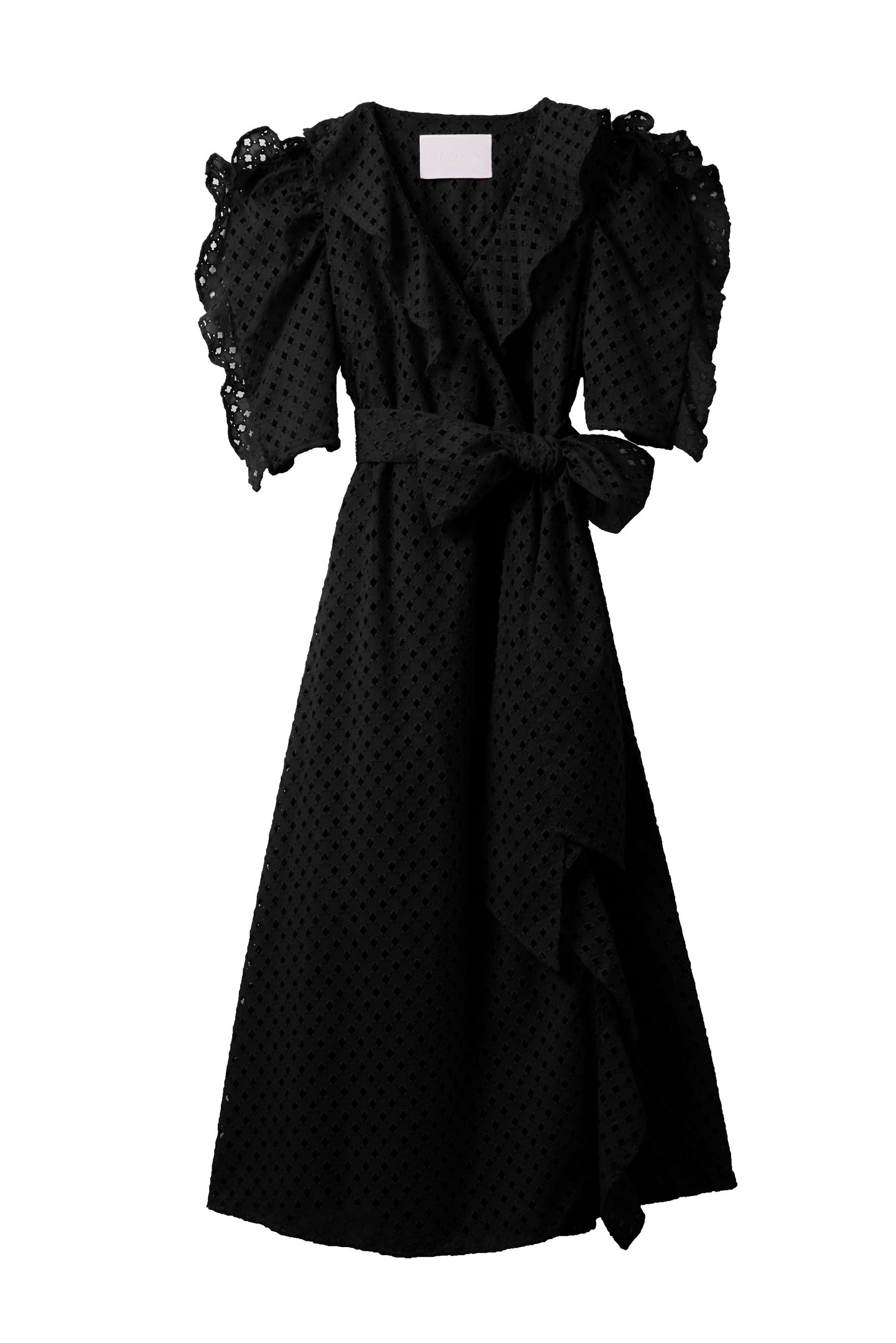Cotton Lace Ruffle Wrap Dress | Black – MYLAN ONLINE SHOP