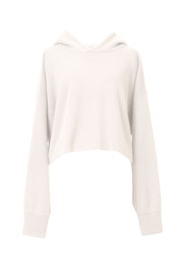Cashmere Knit Short Hoodie | Shell White
