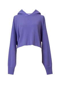 Cashmere Knit Short Hoodie | Lilac