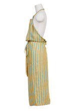 Load image into Gallery viewer, Stripe Linen Apron | Turquoise Purple
