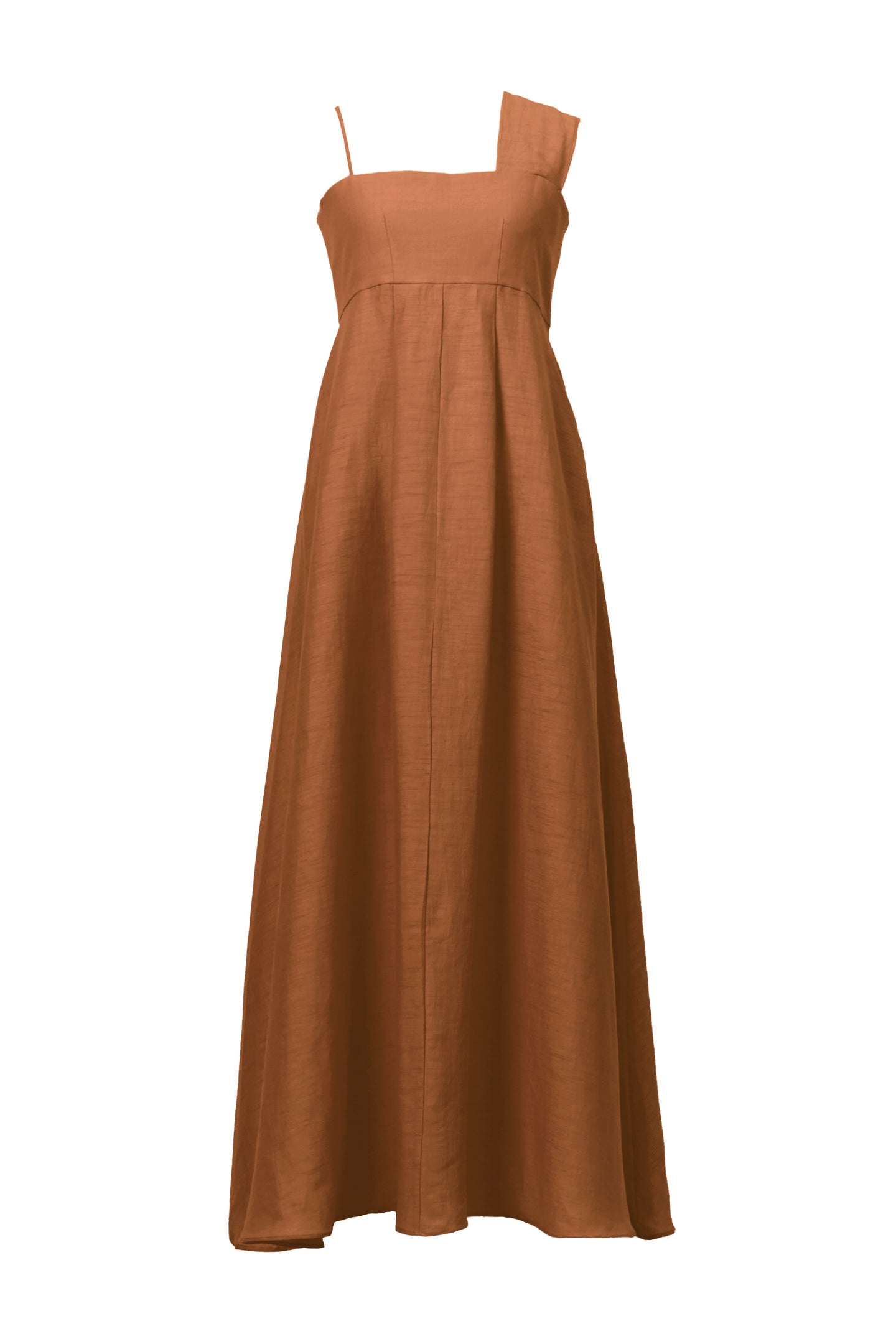 Shine Linen One Shoulder Dress | Desert