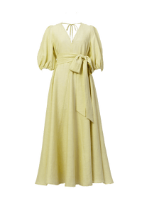 Shine Linen Vneck Maxi Dress | Citrine