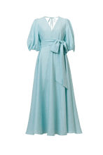 Load image into Gallery viewer, Shine Linen Vneck Maxi Dress | Sky
