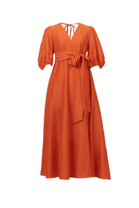 Shine Linen Vneck Maxi Dress | Sunshine