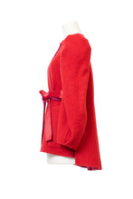 画像をギャラリービューアに読み込む, Recycle Cashmere Volume Sleeve Short Coat | Fuchsia Red
