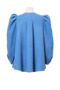 Recycle Cashmere Volume Sleeve Short Coat | Forest Blue
