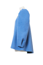 画像をギャラリービューアに読み込む, Recycle Cashmere Volume Sleeve Short Coat | Forest Blue
