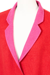 Recycle Cashmere Volume Oversized Coat | Fuchsia Red