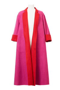 Recycle Cashmere Volume Oversized Coat | Fuchsia Red