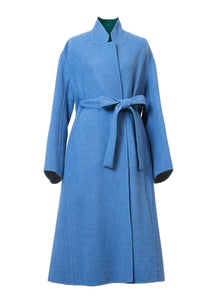 Recycle Cashmere Volume Oversized Coat | Forest Blue