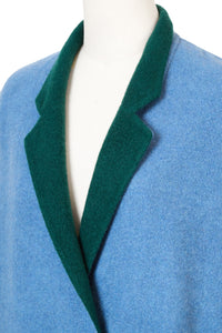 Recycle Cashmere Volume Oversized Coat | Forest Blue