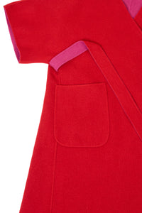Recycle Cashmere Belted Gown Coat | Fuchsia Red