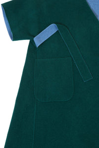 Recycle Cashmere Belted Gown Coat | Forest Blue