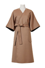 Load image into Gallery viewer, Cashmere Belted Gown Coat | Noir/Sahara
