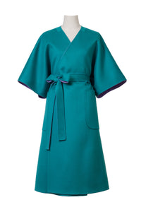 Cashmere Belted Gown Coat | Lilac/Peacock
