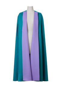 Cashmere Poncho Coat | Lilac/Peacock
