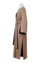 Load image into Gallery viewer, Cashmere Slit Sleeve Coat | Noir/Sahara
