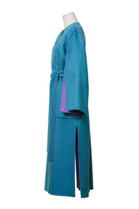 Cashmere Slit Sleeve Coat | Lilac/Peacock