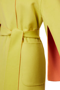 Cashmere Slit Sleeve Coat | Mandarin/Citrine