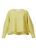 Load image into Gallery viewer, Cashmere V Neck Knit Top | Citrine
