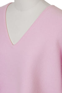 Cashmere V Neck Knit Top | Pearl