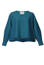 Load image into Gallery viewer, Cashmere V Neck Knit Top | Peacock
