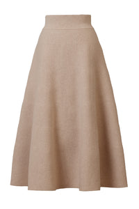 Cashmere Flare Knit Skirt | Milk Tea