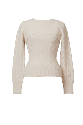 Cashmere Cable Knit Layered top | Sahara – MYLAN ONLINE SHOP