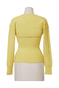 Cashmere Cable Knit Layered top | Citrine