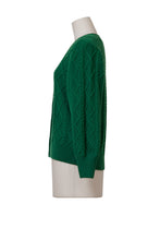 Load image into Gallery viewer, Cashmere Cable Knit V Neck Cardigan | Forest

