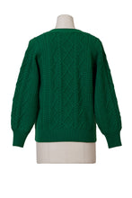 Load image into Gallery viewer, Cashmere Cable Knit V Neck Cardigan | Marrygold
