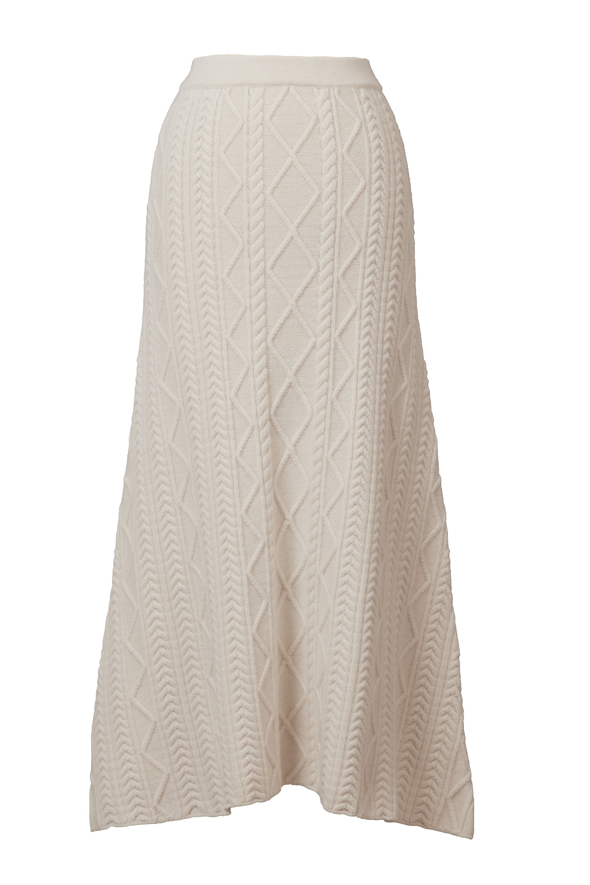 Cashmere Cable Knit Skirt | Pearl – MYLAN ONLINE SHOP