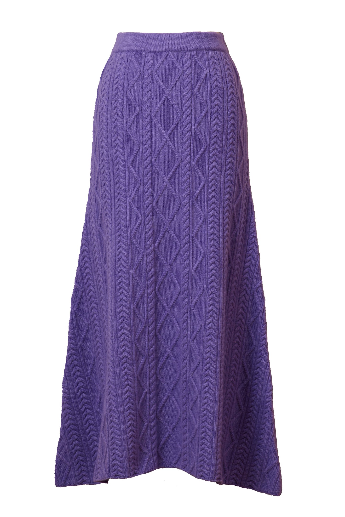 Cashmere Cable Knit Skirt | Lilac