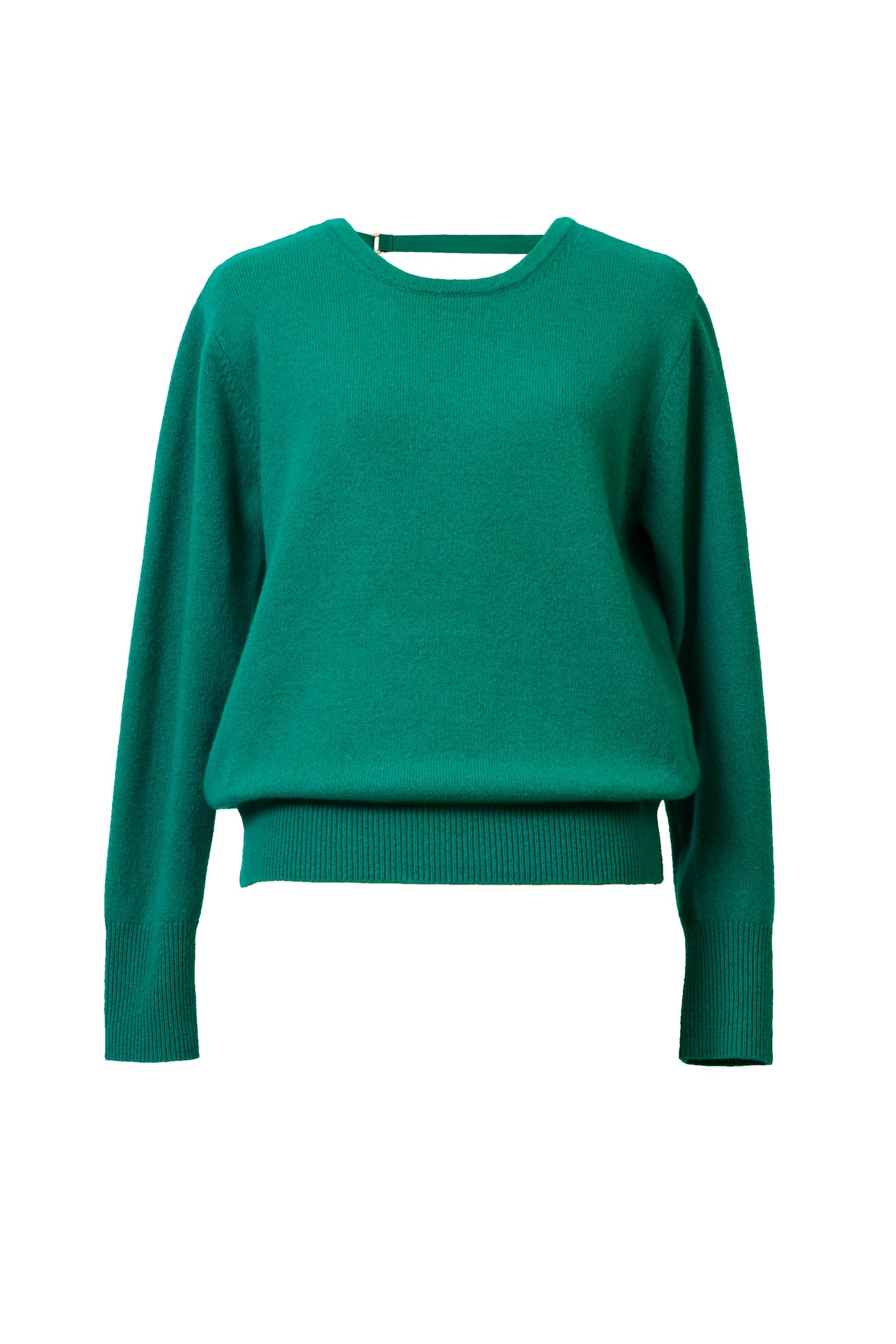 Eco Cashmere Back Open knit Top | Emerald