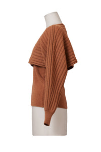 Eco Cashmere Rib Knit Layered Top | Sahara