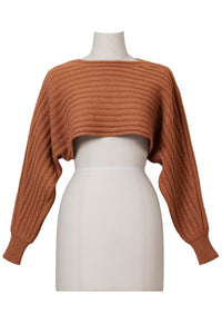 Eco Cashmere Rib Knit Layered Top | Pearl
