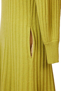 Eco Cashmere Long Rib Knit Dress | Stone