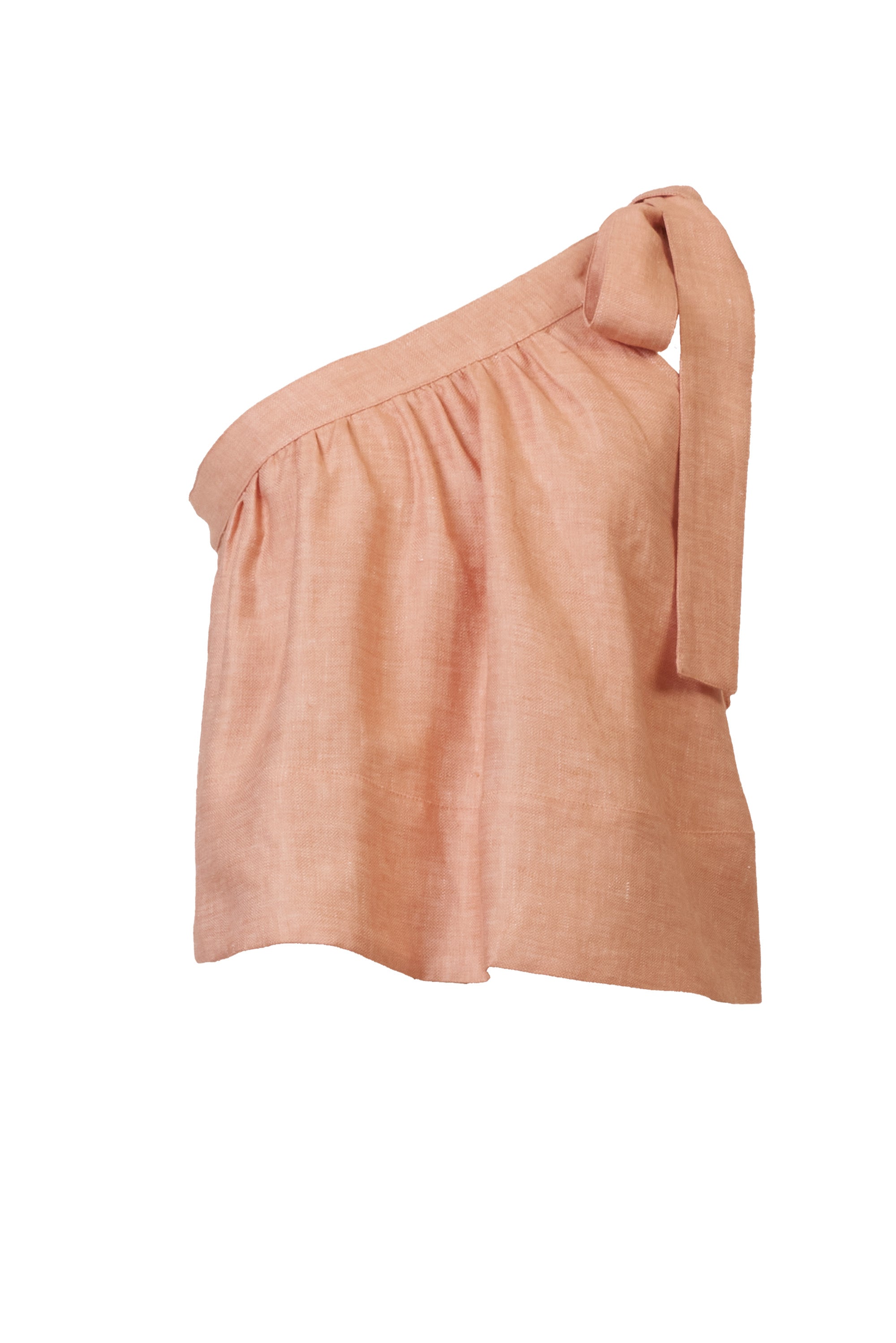 One Shoulder Ribbon Tops | Terracota