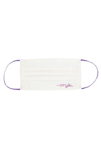 Linen Pleated Face Mask | Shell White