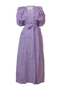 Embroidery Volume Sleeve Maxi Dress | Lilac – MYLAN ONLINE SHOP
