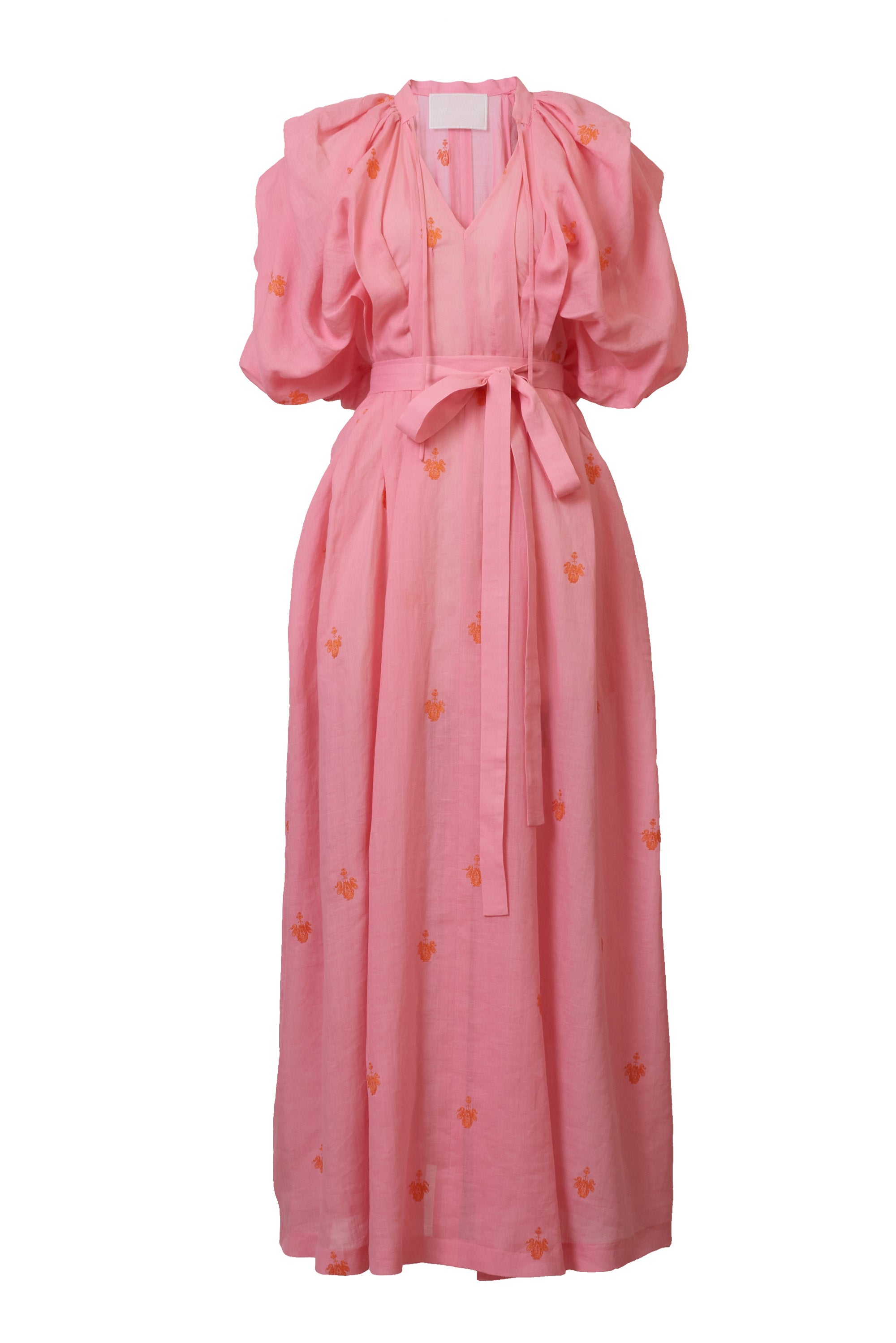 Embroidery Volume Sleeve Maxi Dress | Cherryblossom – MYLAN ONLINE 