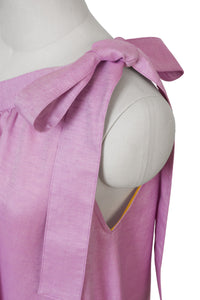 One Shoulder Ribbon Dress | Lilac